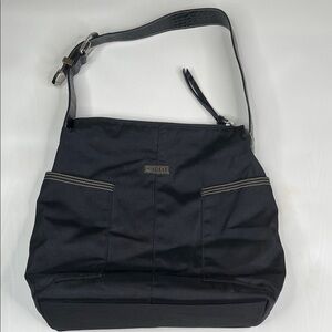 Ariat Black Nylon Shoulder Bucket Bag Croc embossed strap with western buckle